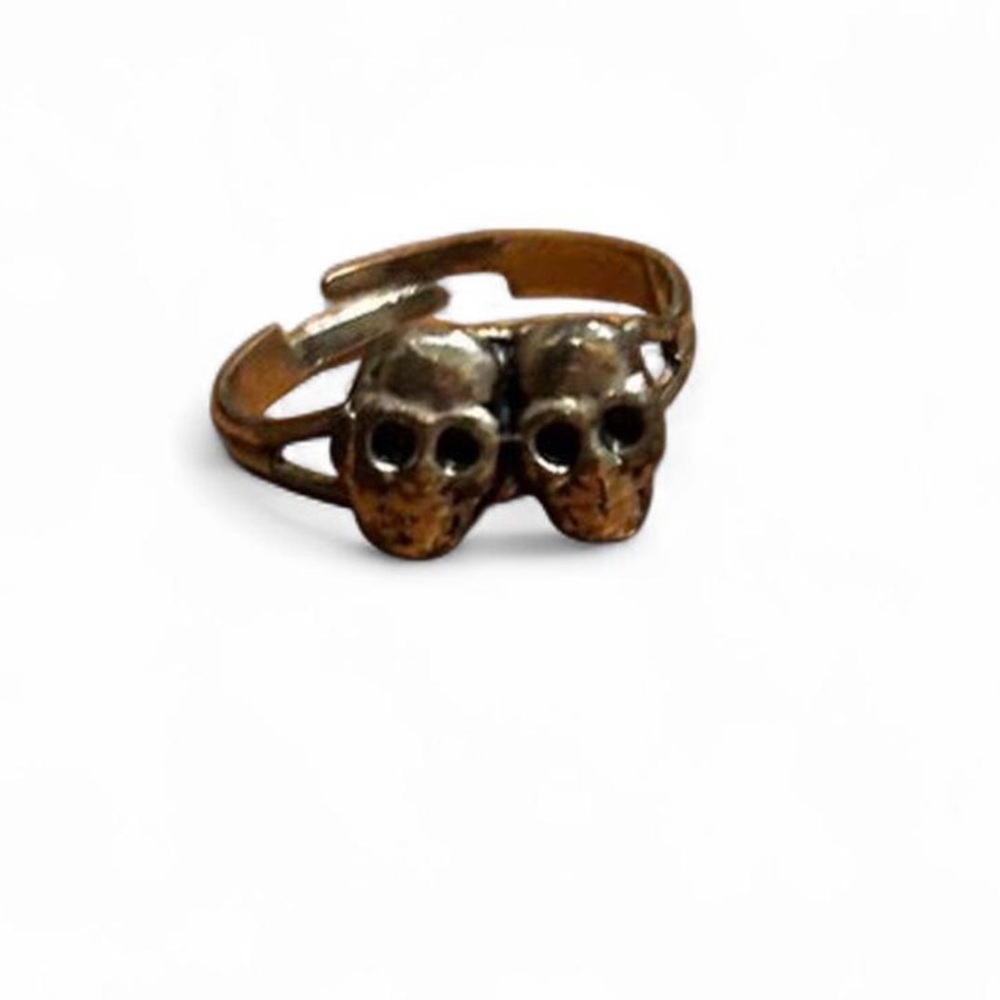 Twin Skull Silver Ring